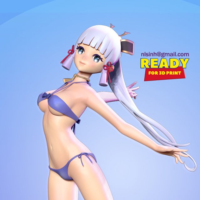 ayaka in bikini - genshin impact fanart 3D Print Model .c4d .max .obj .3ds .fbx .stl .blend 