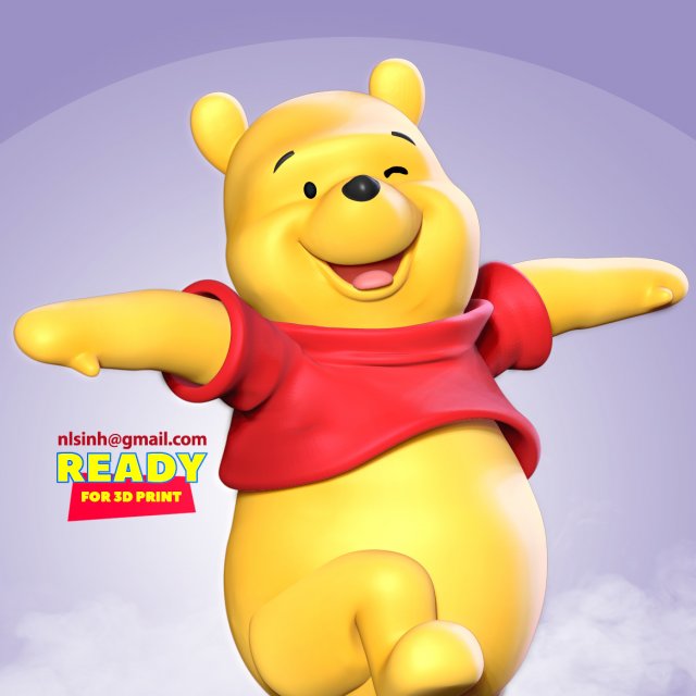 pooh bear Modèles 3D en vedette .c4d .max .obj .3ds .fbx .stl .blend 