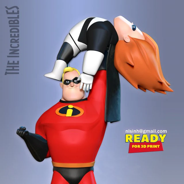Mr incredible vs syndrome 3D Print Model .c4d .max .obj .3ds .fbx .stl .blend 