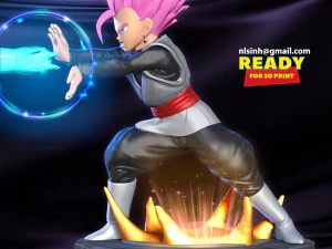 adolescente gohan preto - kamehameha Modelo de Impressão 3D