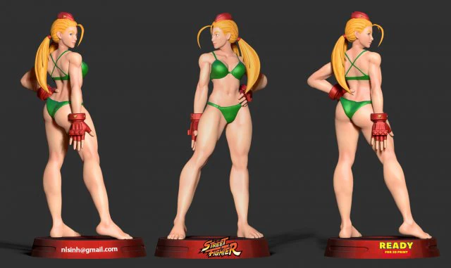 Street fighter - cammy 3D Print Model .c4d .max .obj .3ds .fbx .stl .blend 