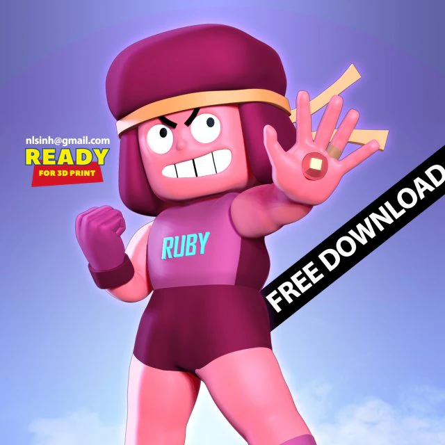 ruby - steven universe 3D Print Model .c4d .max .obj .3ds .fbx .stl .blend 