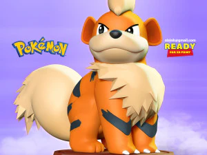 ग्रोलिथ - पोकेमॉन फैनआर्ट 3D प्रिंट मॉडल