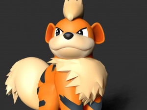 Growlithe - pokemon fanart 3Dプリントモデル