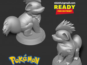 Growlithe - pokemon fanart 3Dプリントモデル