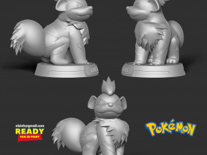 Growlithe - pokemon fanart 3Dプリントモデル