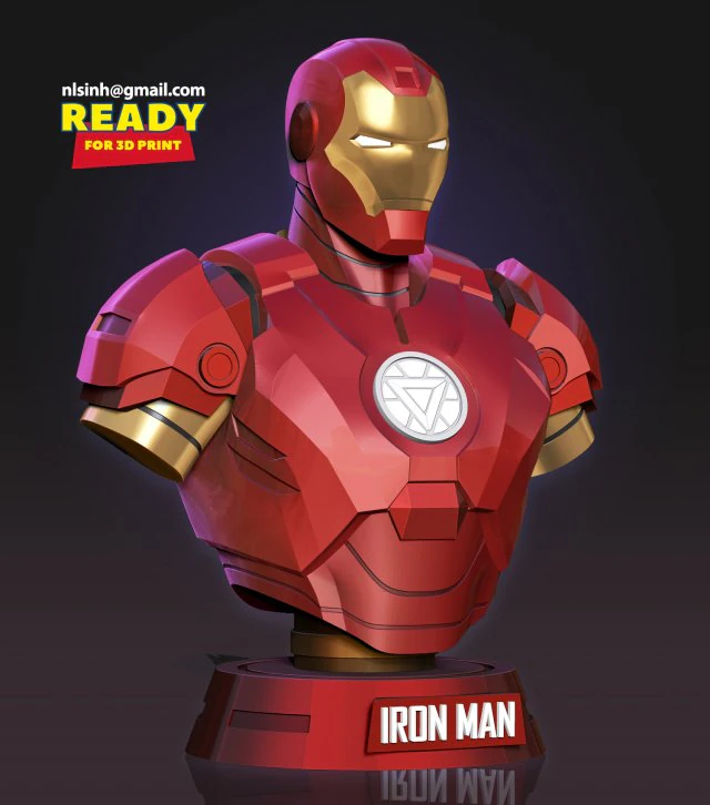 iron man bust 3D Print Model .c4d .max .obj .3ds .fbx .stl .blend 