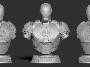 iron man bust 3D Print Model