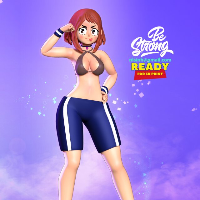 ochaco - be strong 3D Druckmodell .c4d .max .obj .3ds .fbx .stl .blend