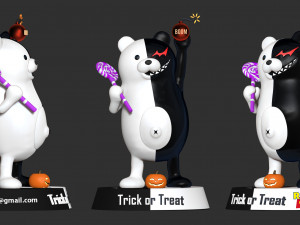 monokuma - trick or treat 3D Print Model