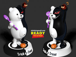 monokuma - trick or treat 3D Print Model