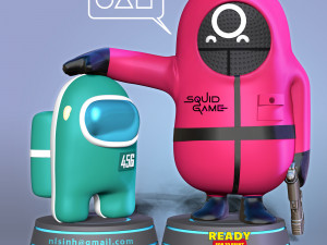 squid game - among us and fall guys 3Dプリントモデル