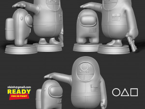 squid game - among us and fall guys Modèles 3D en vedette