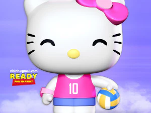 hello kitty play volleyball 3D Print Model