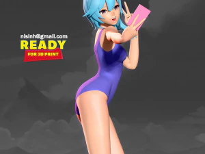 eula em traje de banho - genshin impact fanart Modelo de Impressão 3D