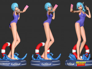 eula in swimsuit - genshin impact fanart 3D Принт Модель