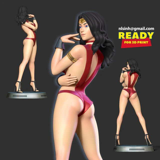 wonder woman fanart 3D Print Model .c4d .max .obj .3ds .fbx .stl .blend