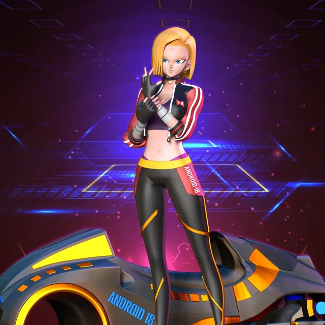 Racer android 18 3D Print Model .c4d .max .obj .3ds .fbx .stl .blend 