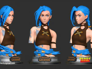 Jinx bust - arcane fanart 3D Print Model