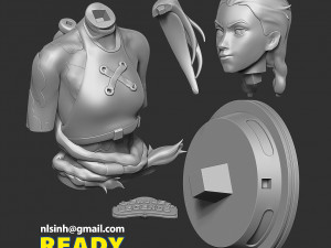 Jinx bust - arcane fanart Modelo de Impressão 3D