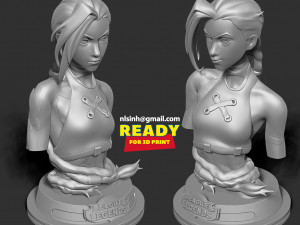 Jinx bust - arcane fanart Modelo de Impressão 3D
