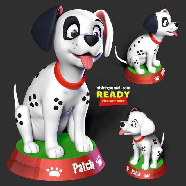 Patch - 101 dalmatians 3D Print Model .c4d .max .obj .3ds .fbx .stl .blend 