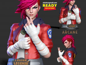 Vi bust - arcane fanart 3D Print Model