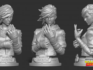 Vi bust - arcane fanart 3D Print Model