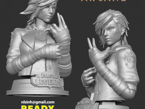 Vi bust - arcane fanart 3D Print Model