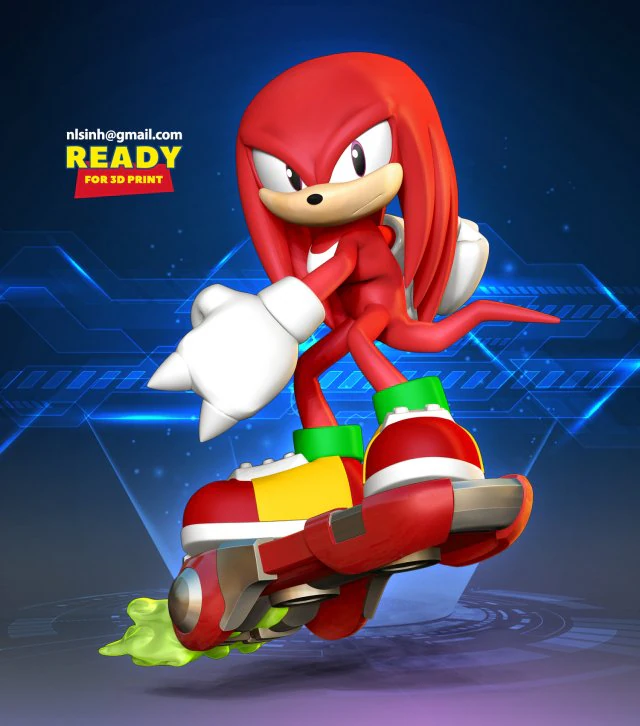 knuckles - sonic the hedgehog 2 fanart 3D Print Model .c4d .max .obj .3ds .fbx .stl .blend 