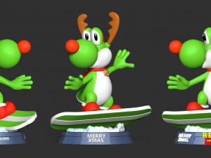 yoshi with christmas Modelo de impresión 3D
