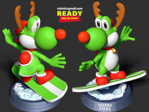 yoshi with christmas Modelo de impresión 3D