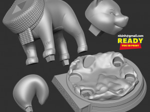 shiba with winter 3D-Druckmodell