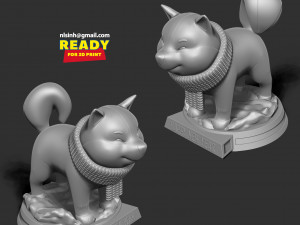 shiba with winter 3D-Druckmodell