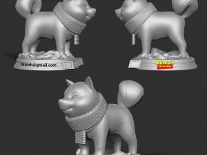 shiba with winter 3D Print Model