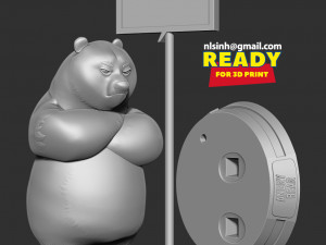 angry bear with valentine 3D Print Model