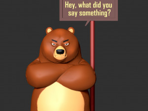 angry bear with valentine 3D Print Model