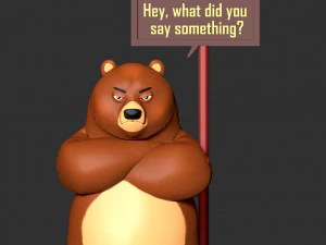 angry bear with valentine 3D Print Model