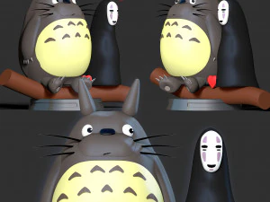 टोटोरो और नो-फेस 3D प्रिंट मॉडल