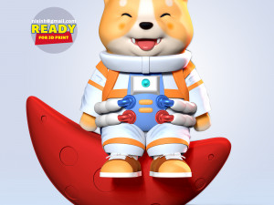 Astronaut Shiba Modelo de Impressão 3D