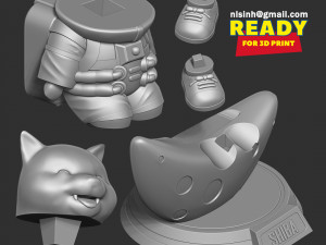 Astronaut Shiba Modelo de impresión 3D