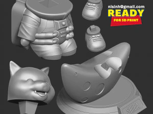 Astronaut Shiba 3D Print Model