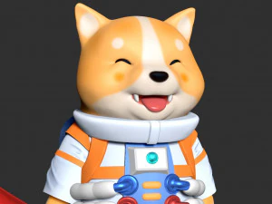 Astronaut Shiba 3D Print Model