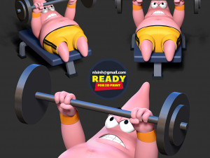 Patrick Star lifts weights 3D Принт Модель