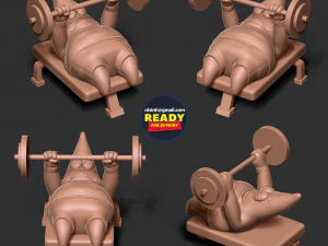 Patrick Star lifts weights 3D Print Model