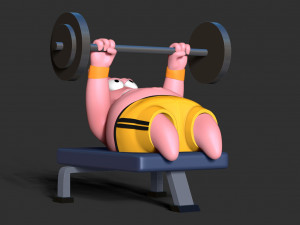 Patrick Star lifts weights 3D Принт Модель