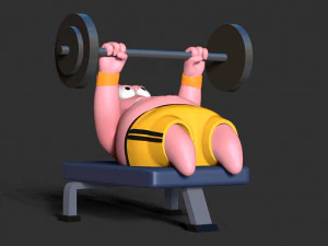 Patrick Star lifts weights 3D Print Model
