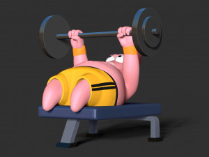 Patrick Star lifts weights 3D Принт Модель