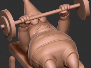 Patrick Star lifts weights 3D Принт Модель