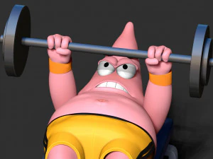 Patrick Star lifts weights 3D Print Model